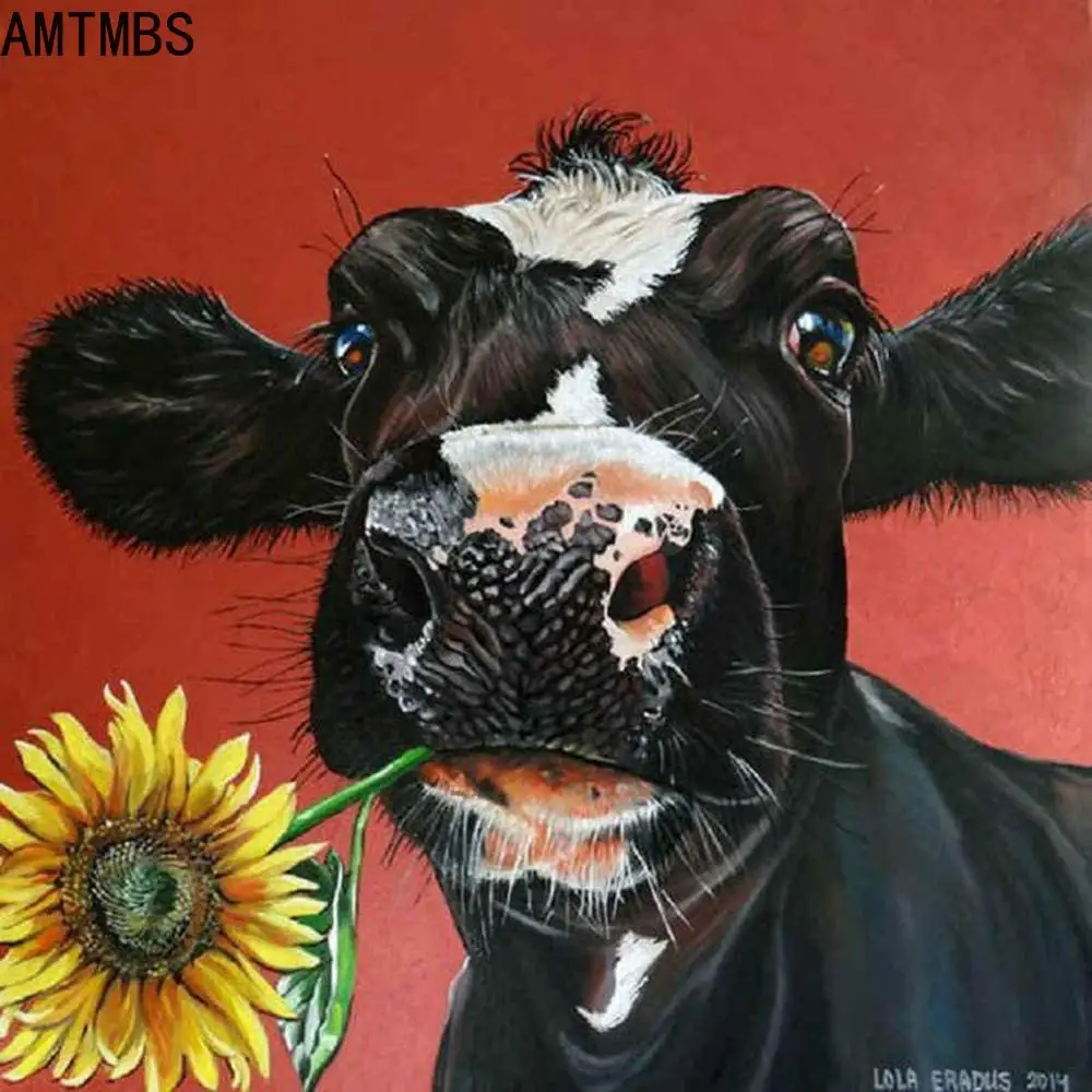 

AMTMBS Cute animal series DIY Digital Canvas Oil Painting Gift for Adults Kids Paint by Number Kits Home Decorations