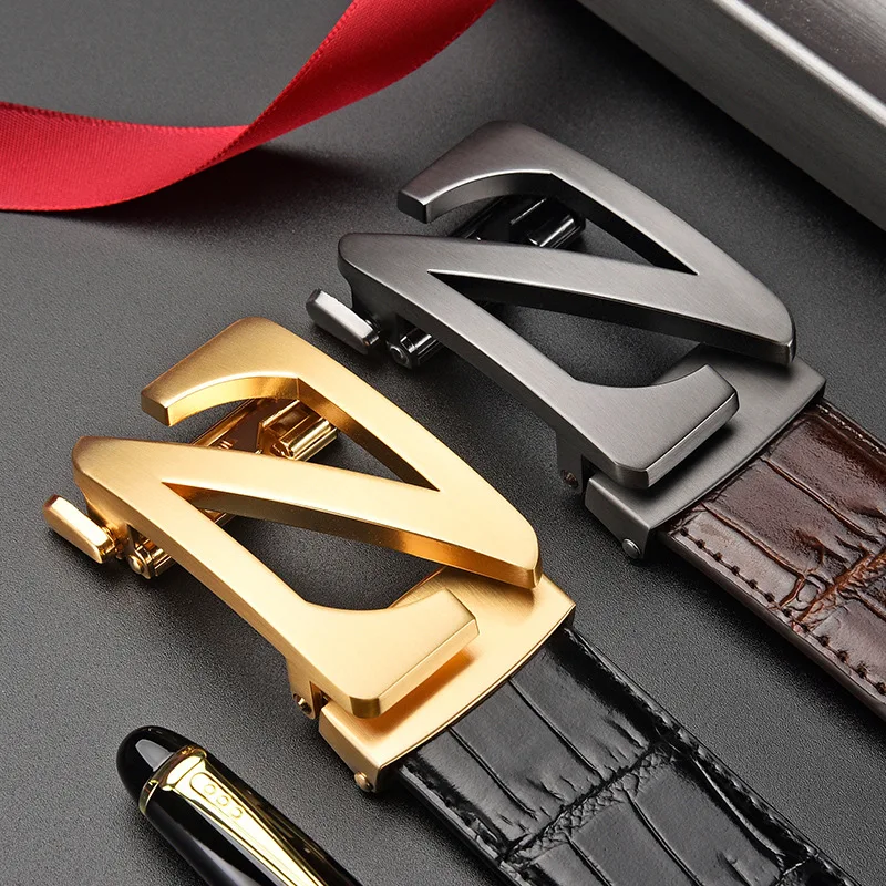 crocodile grain full-grain leather Brand Belt Men Top Quality Genuine Luxury Belts Strap Male Metal Automatic Buckle designers