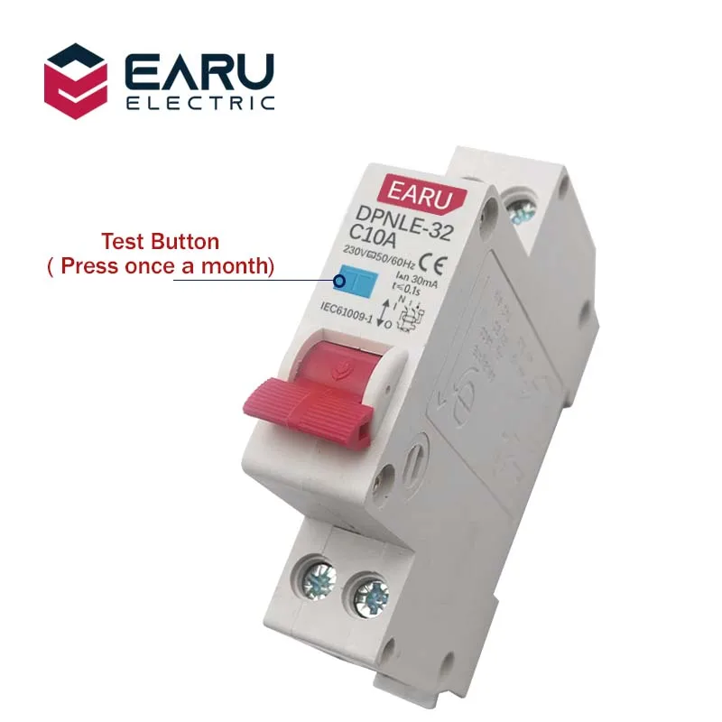 Автоматический выключатель дифференциального тока 18 мм 230 в 50/60 Гц RCBO 1P + N 6KA