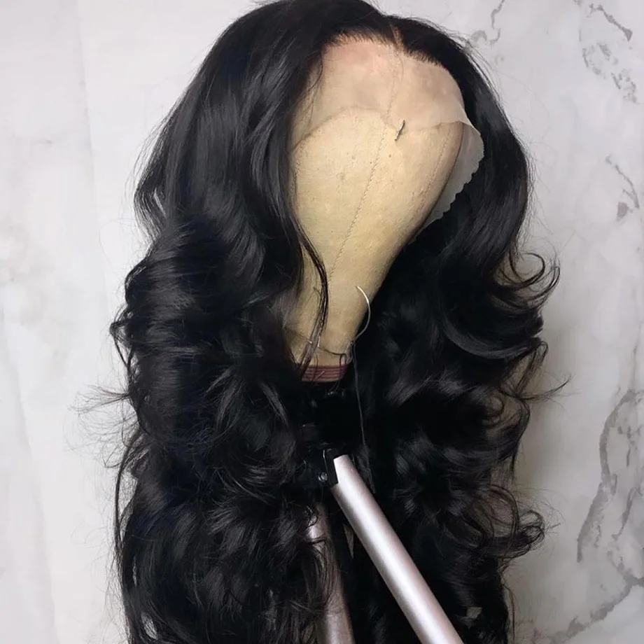 Полный парик из натуральных волос на шнурках предварительно выщипанные волосы