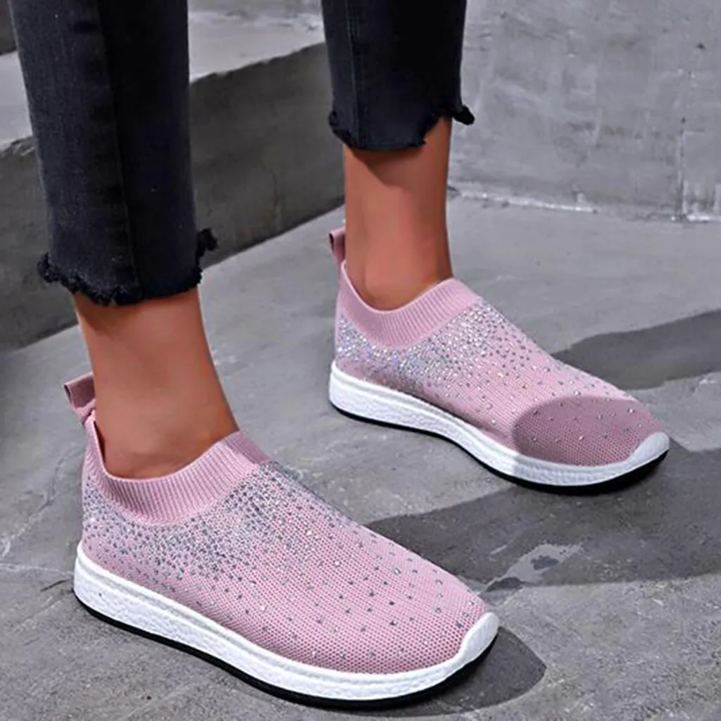 Женские кроссовки больших размеров уличные дышащие сетчатые трикотажные