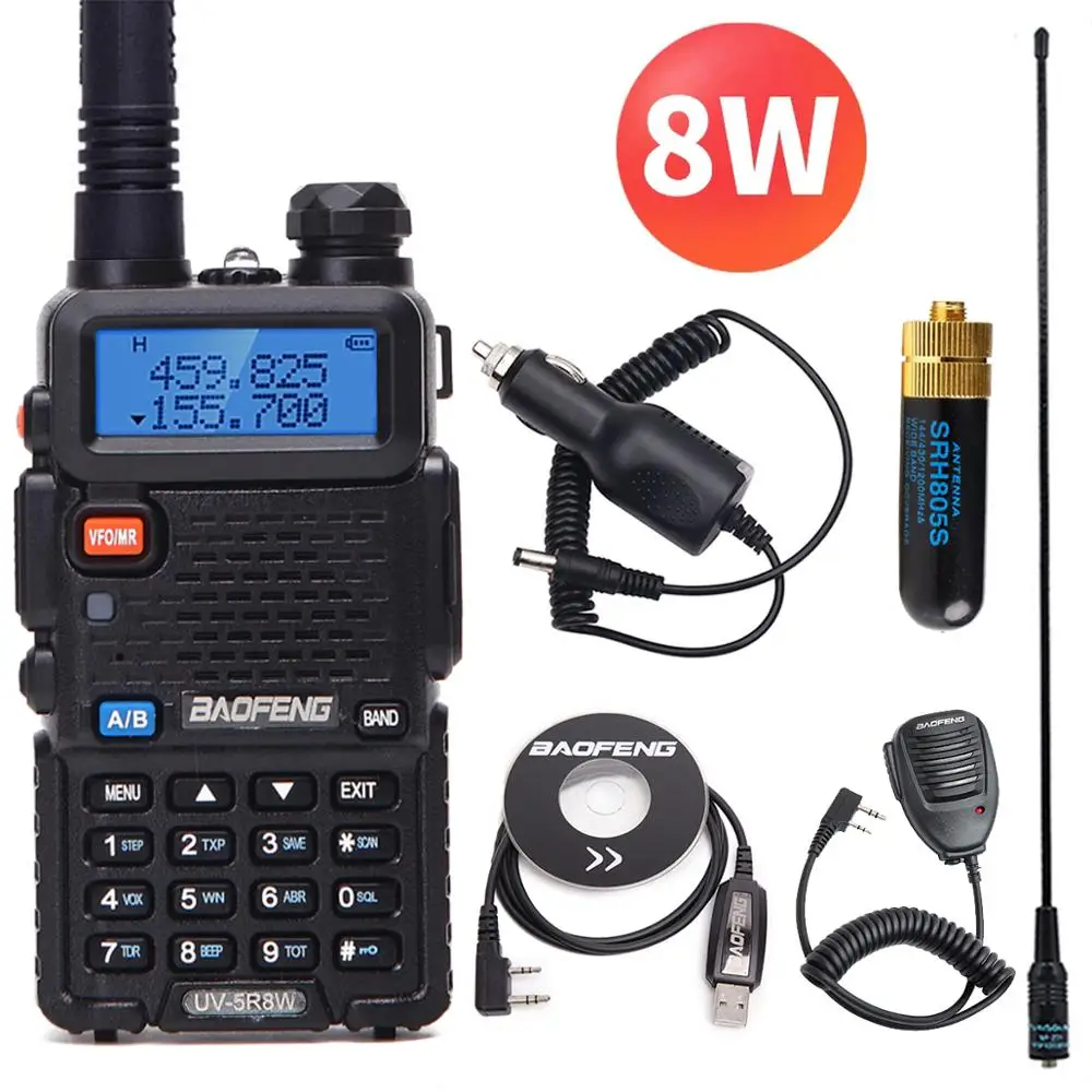 Реальные 8 Вт UV 5R иди и болтай Walkie Talkie “иди высокой Мощность секс Ham CB радио