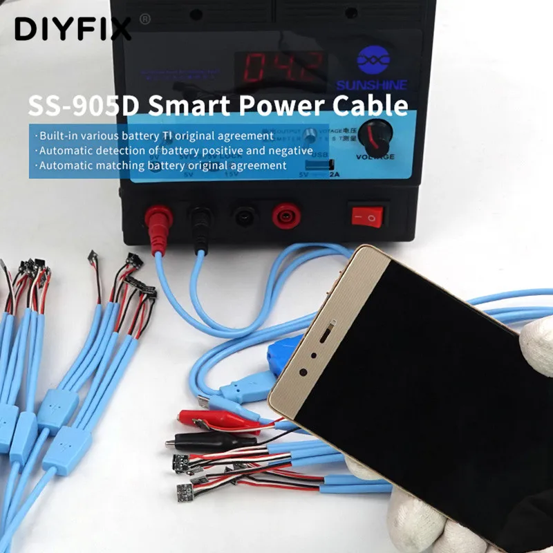 for iphone 5g 11 pro android huawei samsung xiaomi dc power supply cable phone battery boy boot repair smart power cable ss 905d free global shipping
