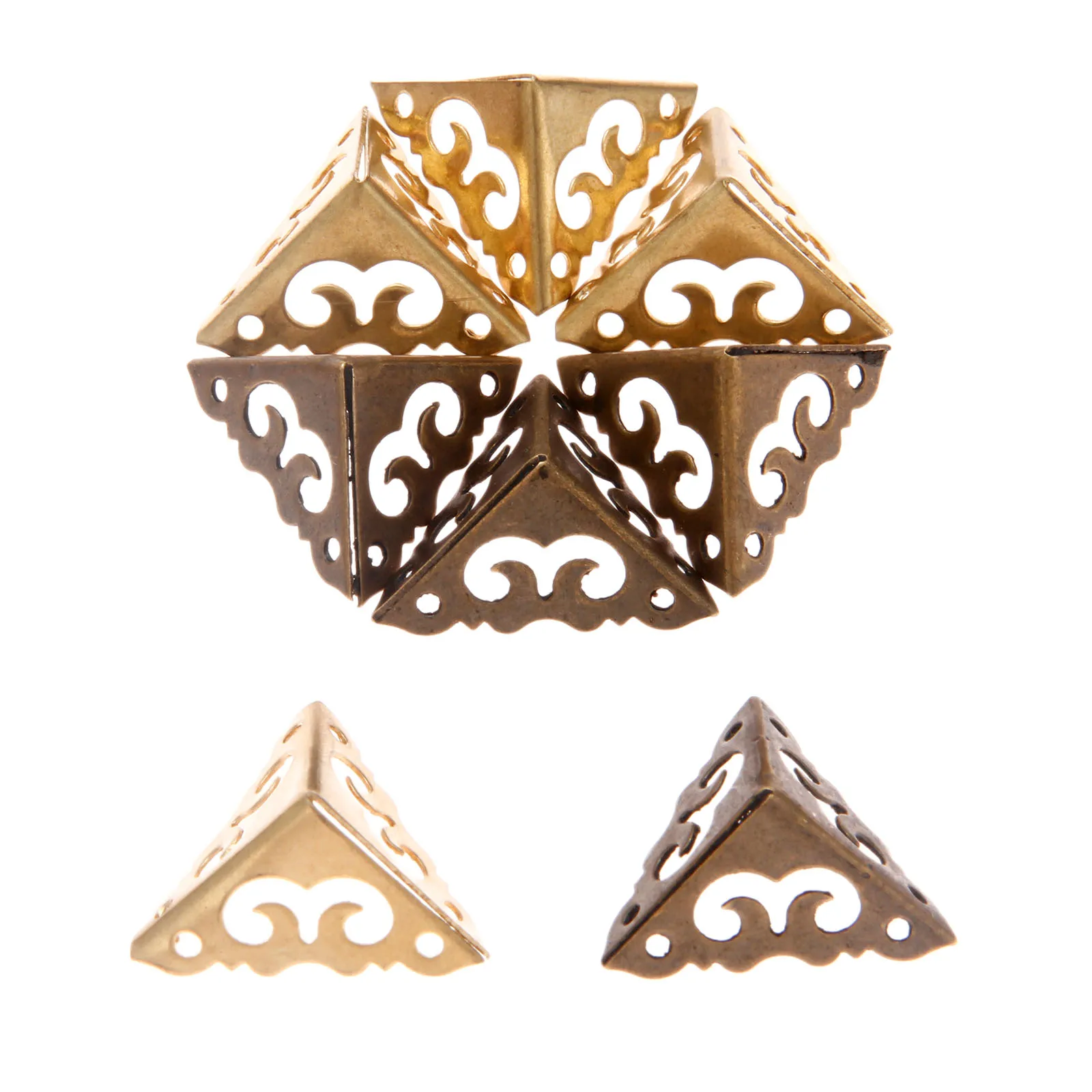 DRELD 4 шт. Античная Медная шкатулка для драгоценностей декоративные угловые