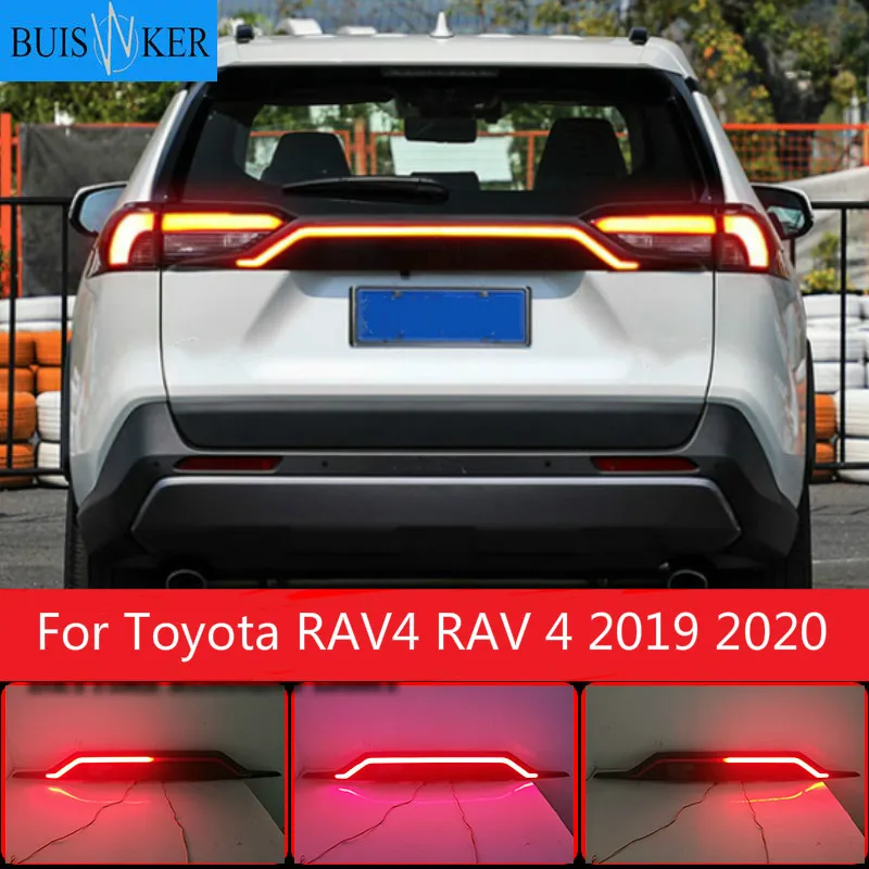 

For Toyota RAV4 RAV 4 2019 2020 Car LED Rear Fog Lamp Brake Light Dynamic Turn Signal Reflector Rear Bumper Trunk Tail Light