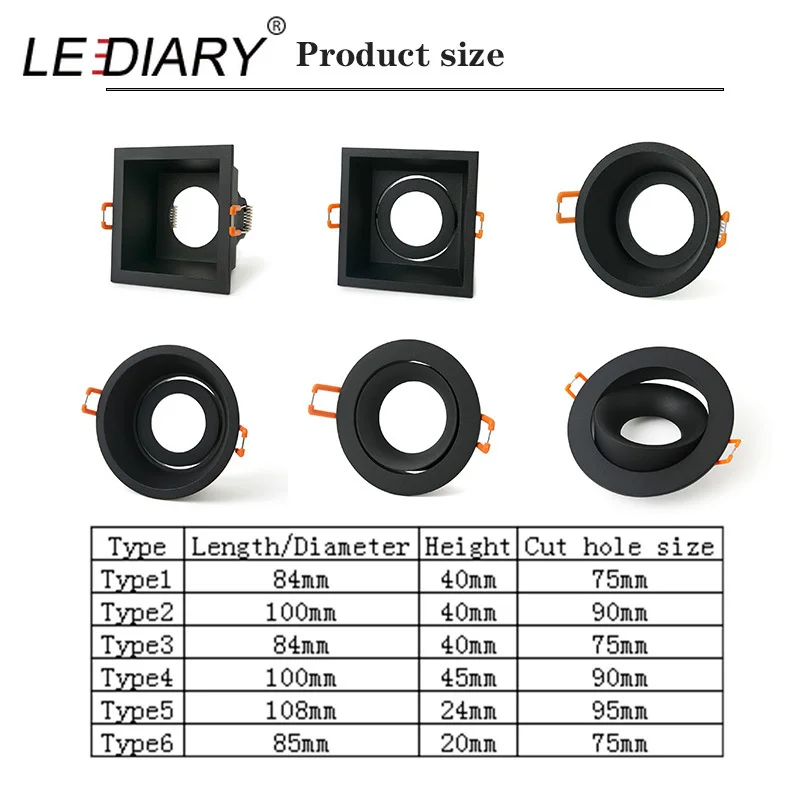 Черная Встраиваемая потолочная осветительная рама LEDIARY 10 шт./лот светодиодные