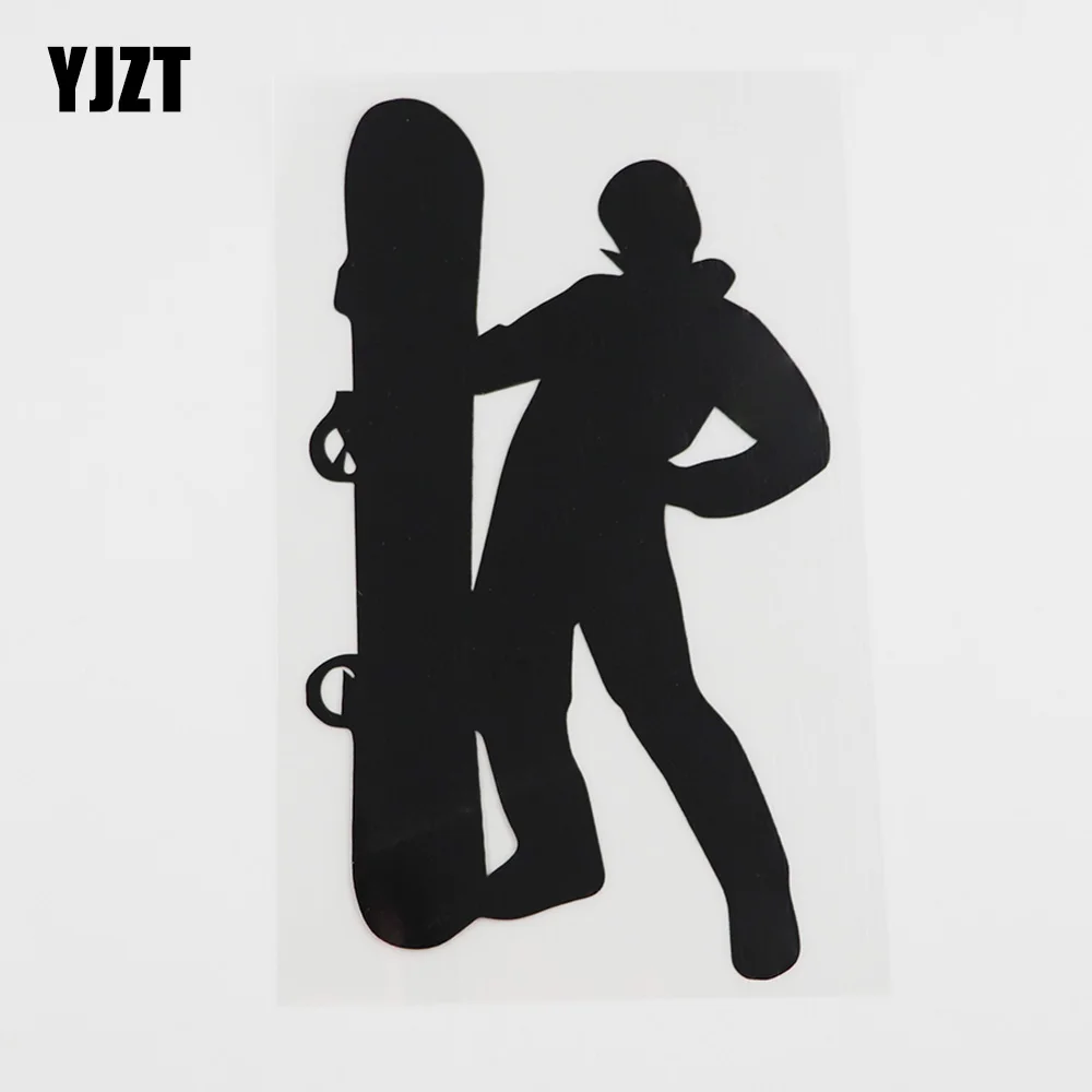 YJZT 9, 7 см х см, наклейка на снегоход, поза, экстремальный Артест, Виниловая наклейка на автомобиль, черный/серебристый цвет 8A-0223