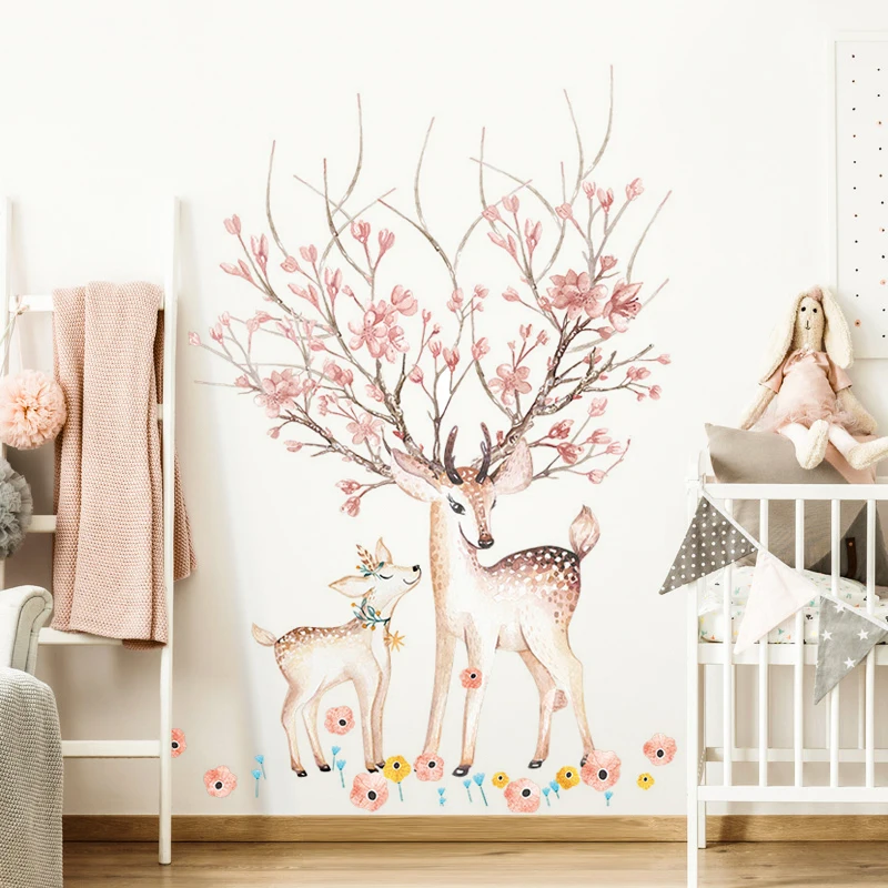 

Creative Sika Deer Wall Stickers Porch Decor Living Room Sofa Background Wall Decor Bedroom Decor Home Decor Room Decoration