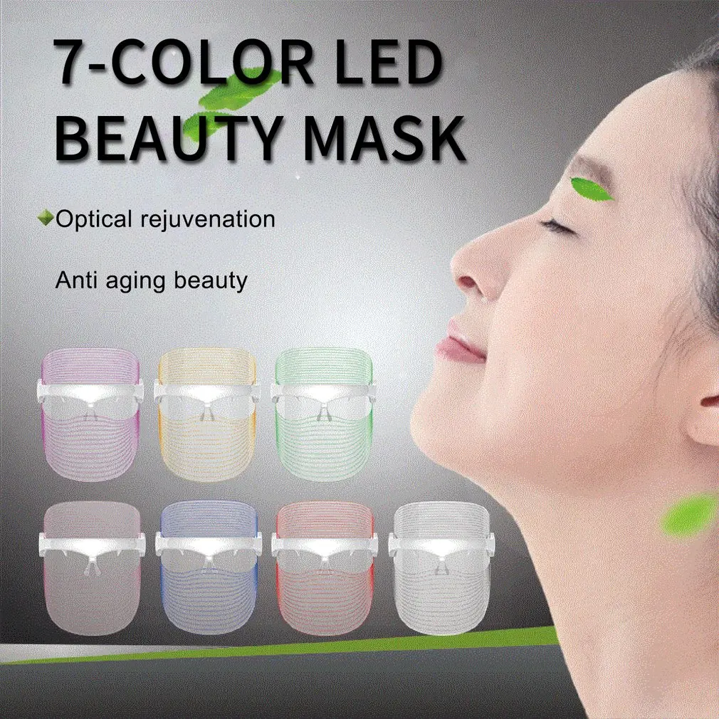 

LED Face Mask Light Therapy 7 Colors Light Therapy Facial Photon Beauty Device For Facial Rejuvenation Wrinkles Reduction