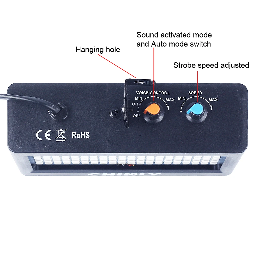 

180 LEDs Strobe Flash Light Portable 35W RGB Remote Sound Control Strobe Speed Adjustable for Stage Disco Bar Party Club