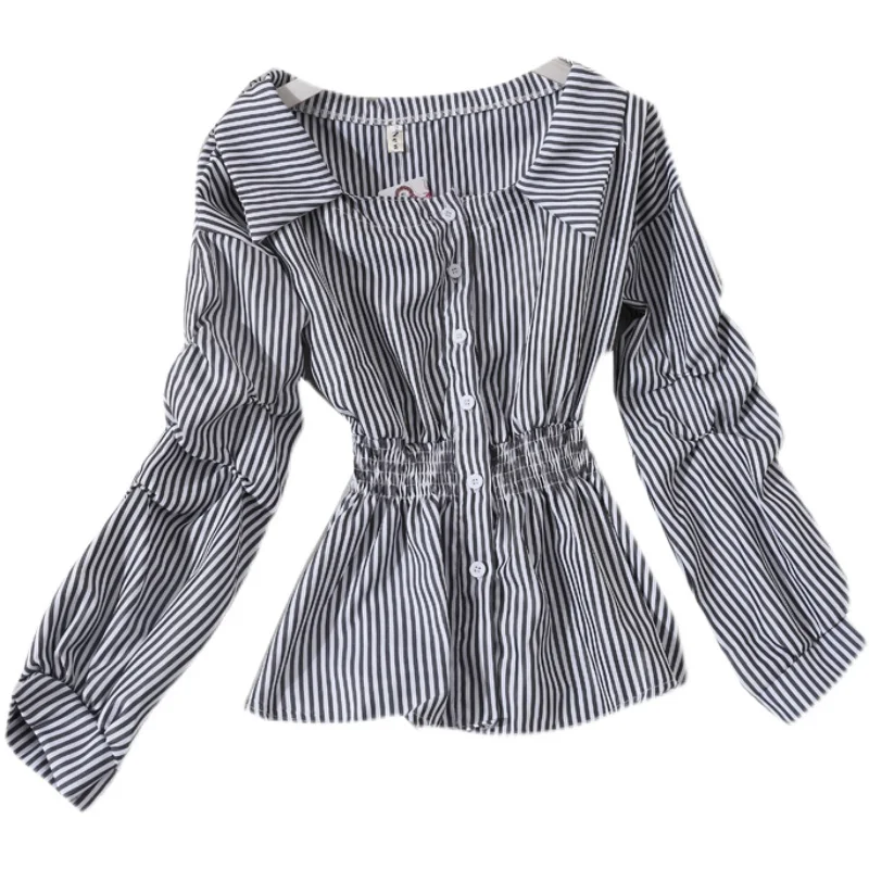 

sleeve shirt women's Chiffon 2021 spring and autumn new waist women's top bottom white shirt slim women's small shirt