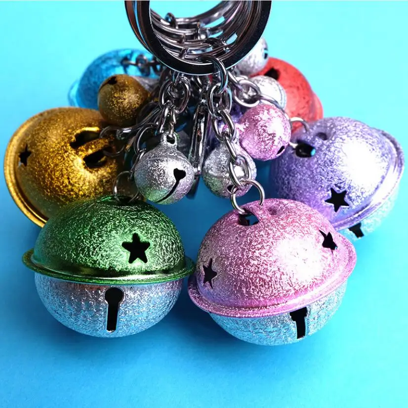 Красочные рождественские колокольчики милый брелок для ключей карабины Брелоки