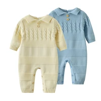 baby rompers knitted autumn turn down neck long sleeve newborn boys girls jumpsuits outfits one piece winter childrens clothing