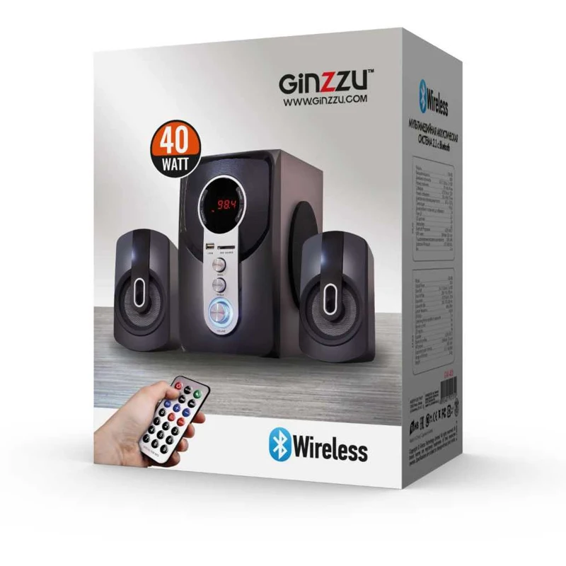 Колонки Bluetooth GINZZU GM-405 2.1 черный (gm-406) |