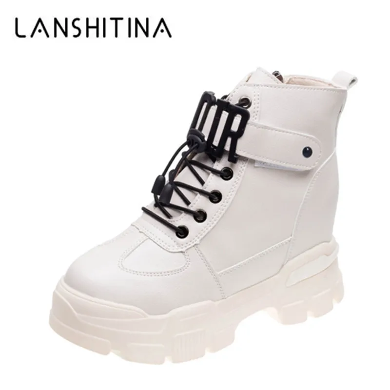 2019 новые зимние ботинки на платформе женские кроссовки с высоким берцем теплые