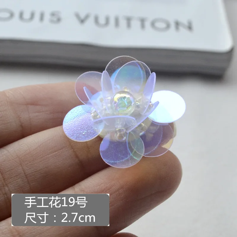 3D Блестки из бисера цветы ручной работы для нашивки аксессуары одежды сделай сам