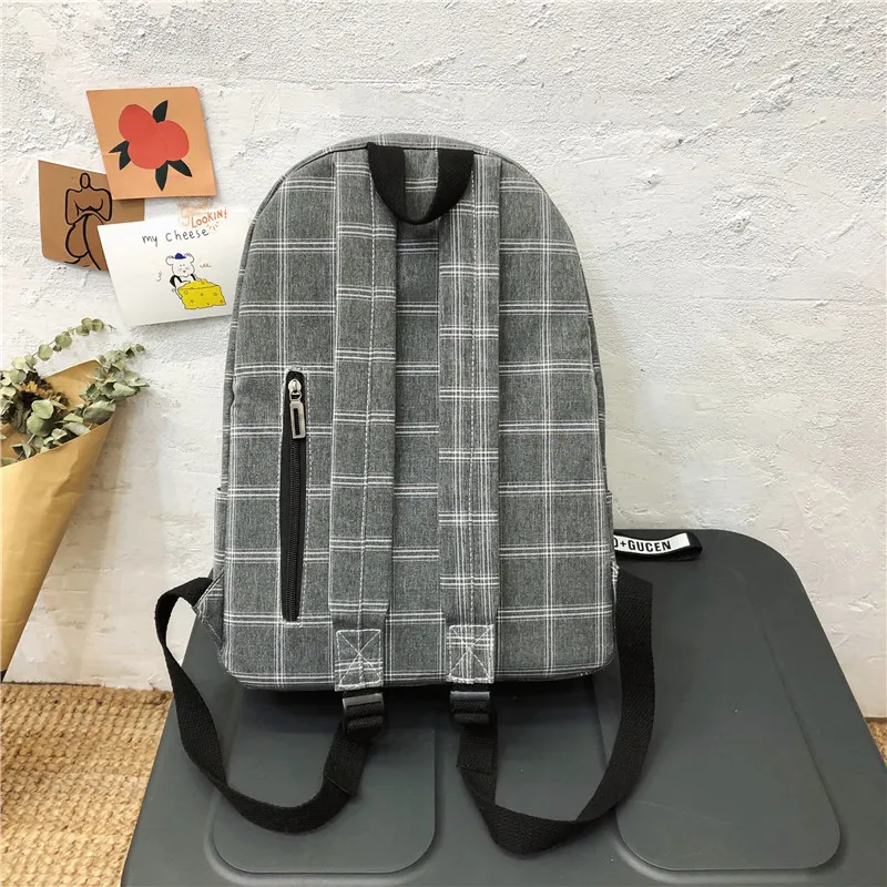 Новинка 2020 женский рюкзак Женская клетчатая школьная сумка для