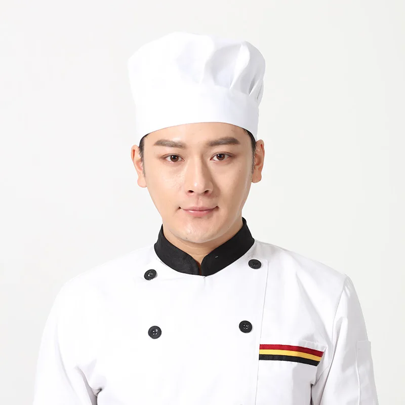 

cosplay Chef Hat Kitchen Hotel Work Uniform Hat High Quality Hot Selling Professional Experience Clothing Formal Pleated Hat 21