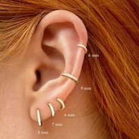 huitan simple stylish round hoop earrings full cubic zirconia for women minimalist earrings gift cool ear ring statement jewelry