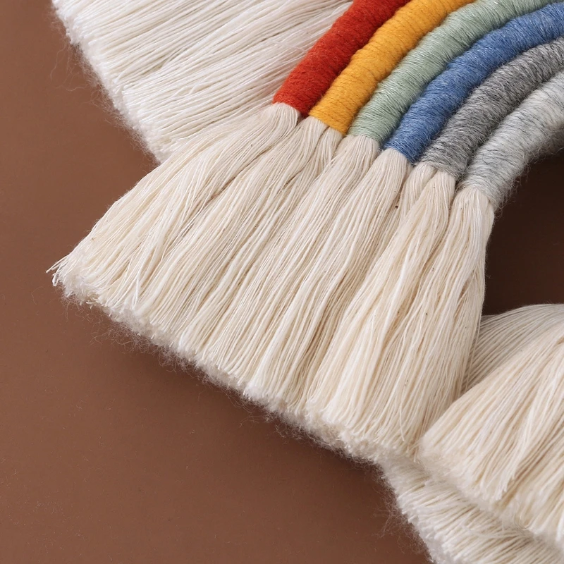 

Nordic Cute Rainbow Shape Wall Hanging Ornament Cotton Thread Pendant Kids Room Decoration Photography Props