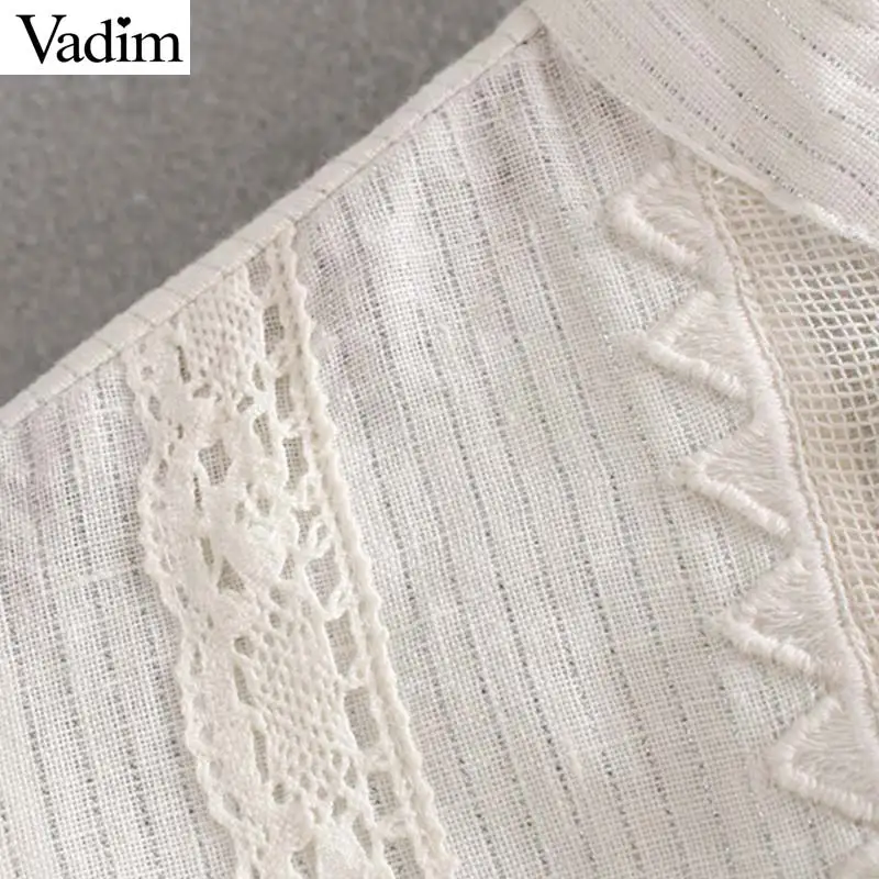 Женское элегантное платье vadim с вышивкой блузка вырезами и оборками воротник три