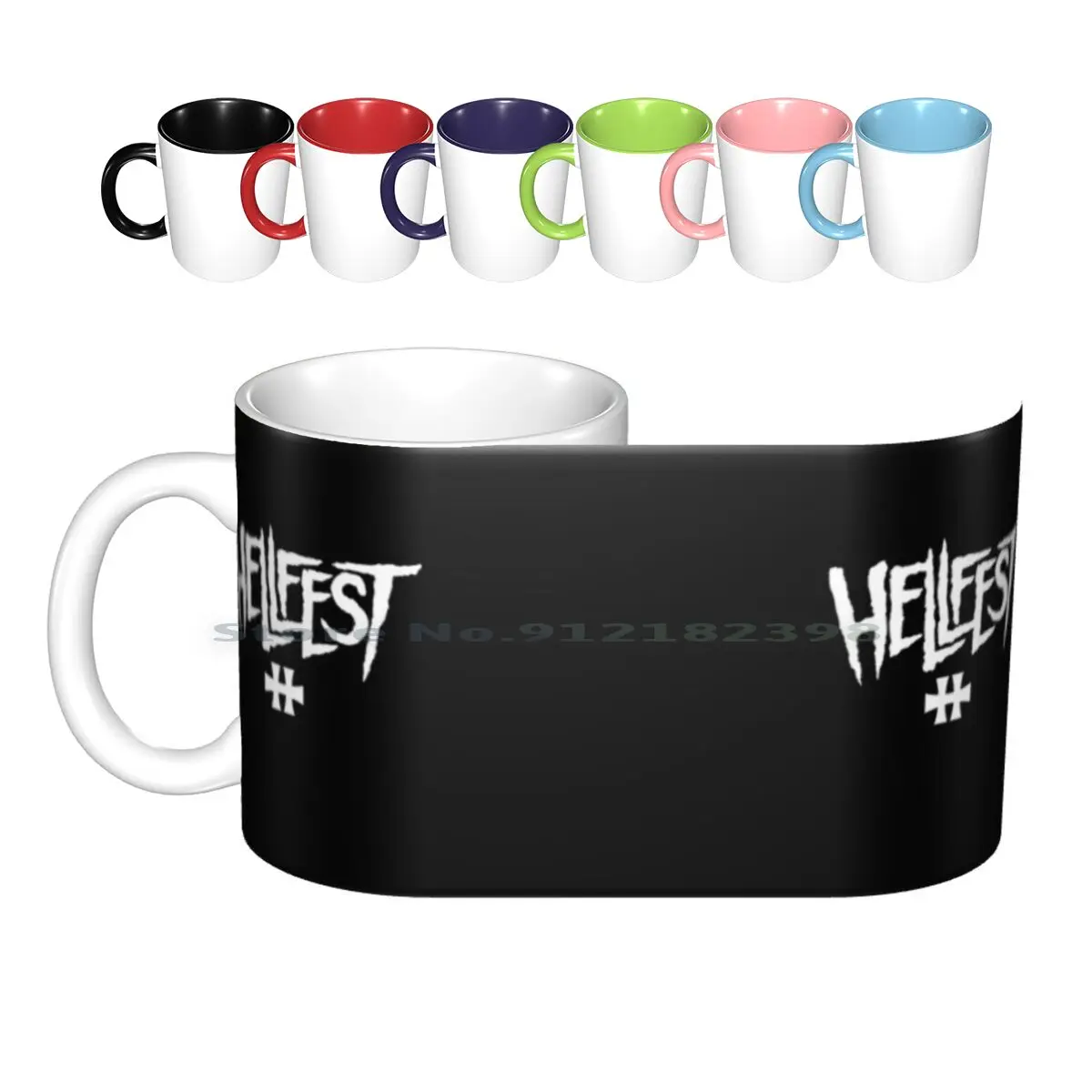 Hellfest # 2 Ceramic Mugs Coffee Cups Milk Tea Mug Hellfest Metal Festival Band Logo Creative Trending Vintage Gift Bottle Cup