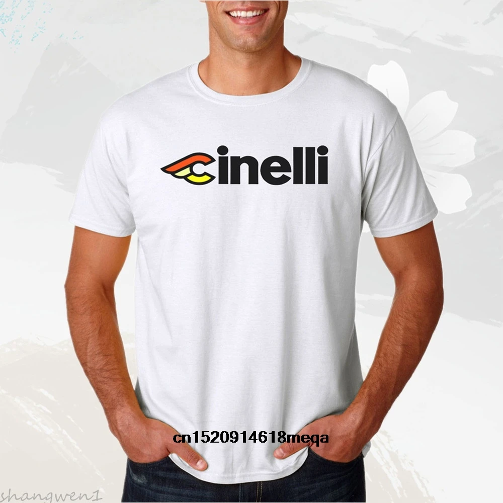 Футболка Cinelli в винтажном стиле мужская Белая Летняя футболка с