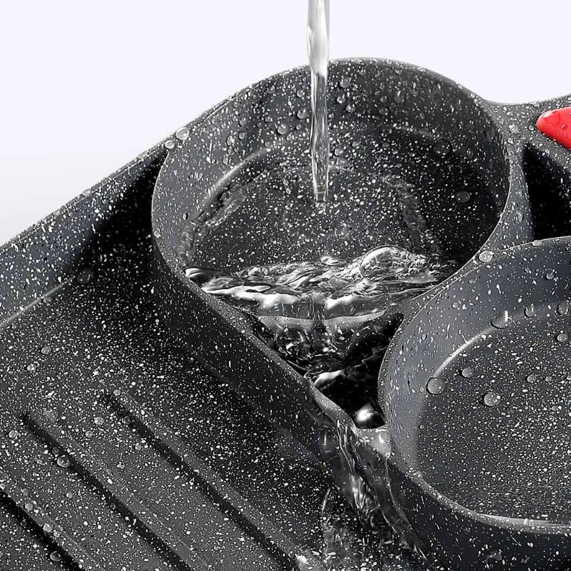 

3 Holes Non Stick Omelet Frying Pan for Burger Egg Ham Omelette Breakfast Maker Kitchen Cooking Pot