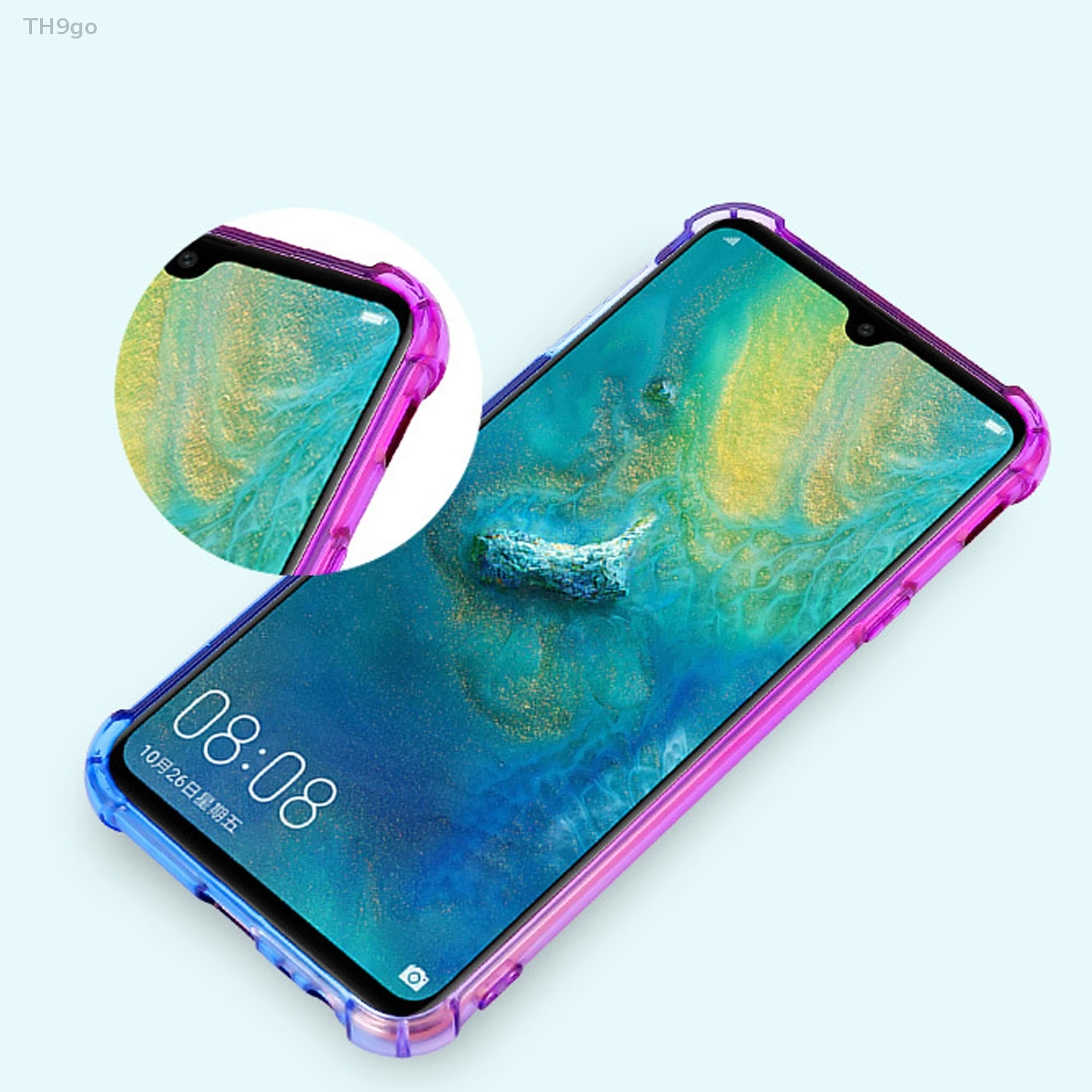 Градиентный чехол для телефона Huawei Mate 20 Pro 20X P20 P30 Lite Nova 3 4e 3i 3e прозрачный