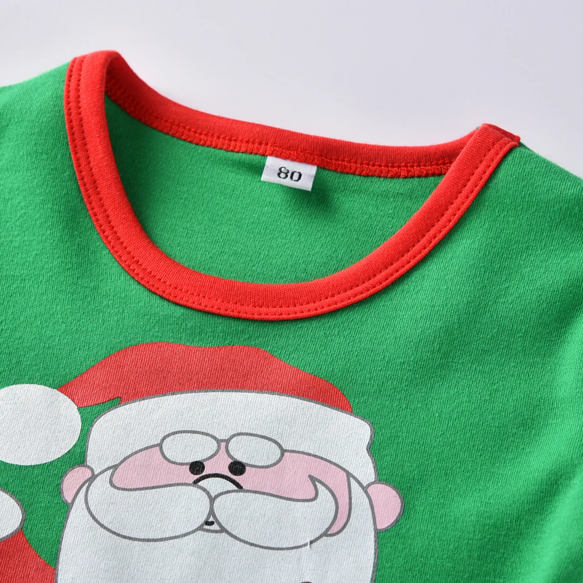 Детская домашняя одежда детский пижамный комплект с принтом Санты зеленые брюки