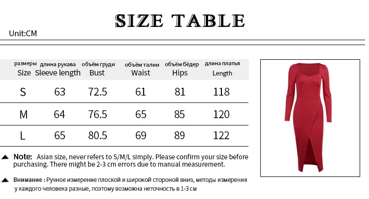 

Long Sleeve Dress Women Spring Casual Sexy Hem Cross Split Dress Elegant Party Slim Bodycon Mid-Calf Dress Streetwear Clothes