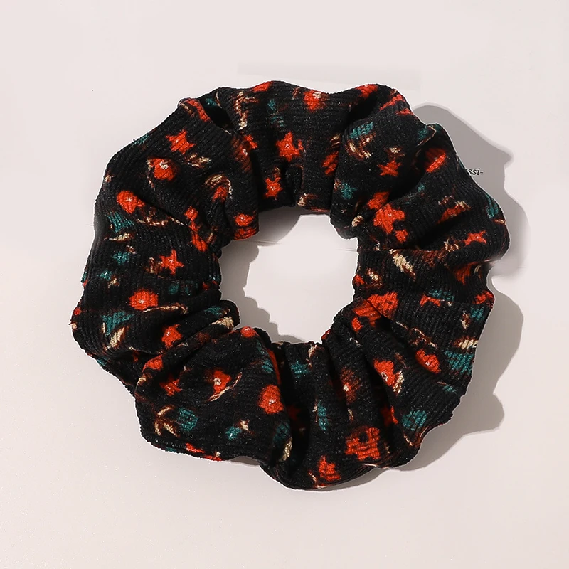 

Women Floral Plaid Hair Scrunchies Vintage Wild Hair Ring Elastic Rubber Band Girls Fashion Ponytail Scrunchies Hair Accessories