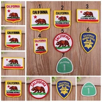 cute animal california brown bear embroidery patch iron on clothes lovely for children clothes diy decorative jacket stickers
