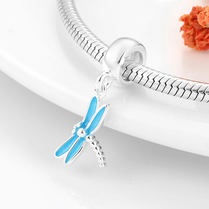 Модное ожерелье-браслет из серебра 925 пробы с синей эмалью | Украшения и