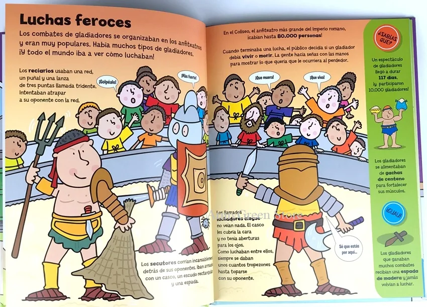 Книга с римскими знаниями для детей и родителей оригинальная испанская в твердом
