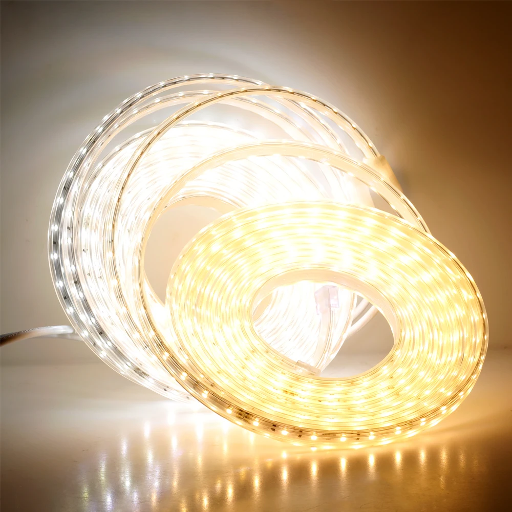 AC220V RGB СВЕТОДИОДНАЯ лента SMD 5050 2835 60 светодиодный s/M 5630 120 светодиодный s/M водонепроницаемый RGB гибкий светодиодный светильник лента для наружного внутреннего украшения