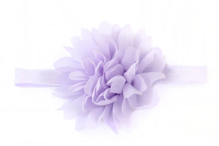 Light purple ins explosion детская лента для волос ручной работы с шифоновым цветком Детская повязка на голову Детские аксессуары для волос шпилька - Цвет: Light purple