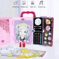 2020 new 4 in1 pretend play girls makeup tools kit childrens cosmetics set multifunctional makeup painting box for girls gift