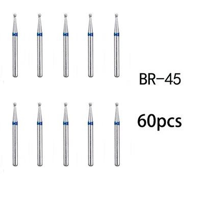 60 pcs BR-45 Стоматологические алмазные боры Стоматологическая лаборатория высокоскоростная ручка наконечника диаметр 1,6 мм стоматологические инструменты BR31 BR45 BR46 TR13 TR14 TF11 - Цвет: 60 pcs BR-45