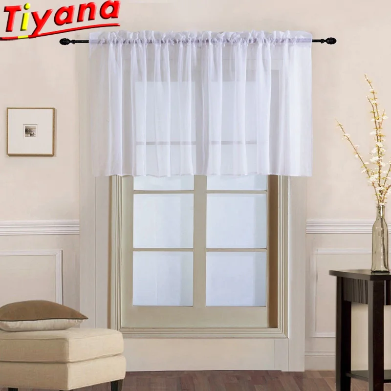 Белые/красные/фиолетовые Короткие Занавески для кухни однотонные римские слепые