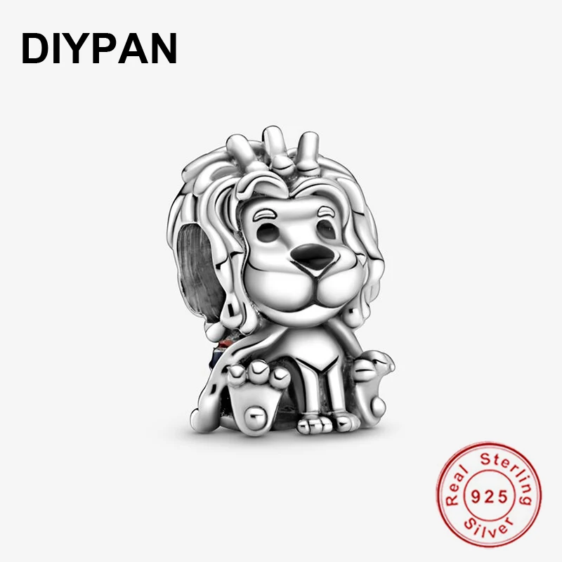 

925 Sterling Silver Wavy Union Jack Lion Charm Fit Original Pandora Bracelet Charms Beads Silver Jewelry Making Berloque
