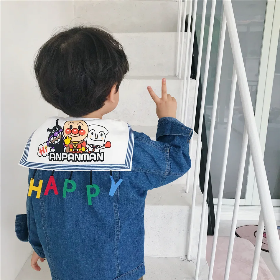 Tonytaobaby осенне зимняя одежда новая детская темно Синее джинсовое пальто куртка