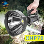 Мощный переносной светодиодный прожектор XHP70.2, водонепроницаемый фонарь с зарядкой от USB и встроенным аккумулятором, рыболовный фонарь