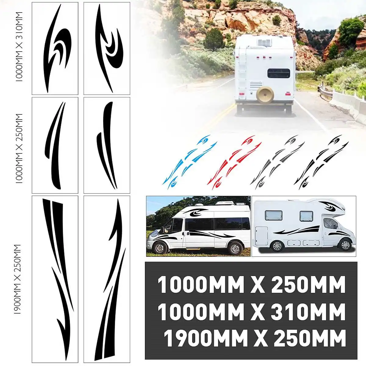 

6Pcs Striped Hook Pattern Car Stickers Creative PVC Sticker On Car Stickers And Decals Window Body Sticker Car-Styling Decal