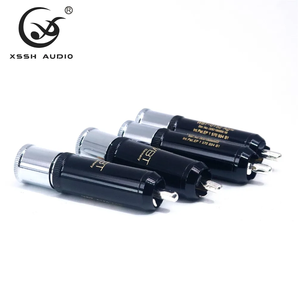 4 шт. RCA XSSH аудио YIVO Hi-End HIFI DIY WBT0152AG посеребренный штекер аудио RCA разъем Jack для аудио кабель Шнур
