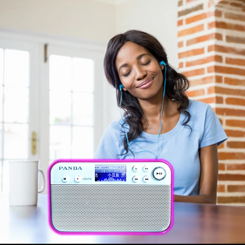 Портативный FM-радиоприемник Walkman цифровой динамик с часами карта памяти USB-диск