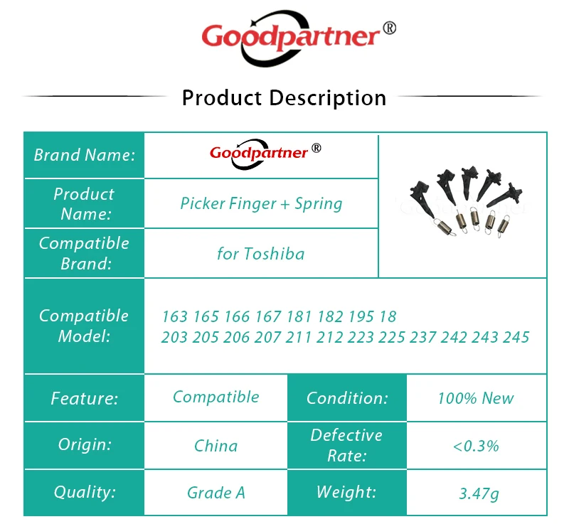 1X 6LE58405000 6LE58590000 верхняя Тяговая пружина для Toshiba 195 225 245 163 203 165 205 166 167 207 237 181 211 182 |