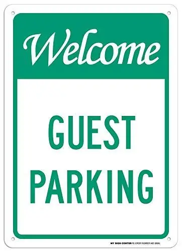 

Warning Sign Welcome Guest Parking Sign Road Sign Business Sign 8X12 Inches Aluminum Metal Tin Sign