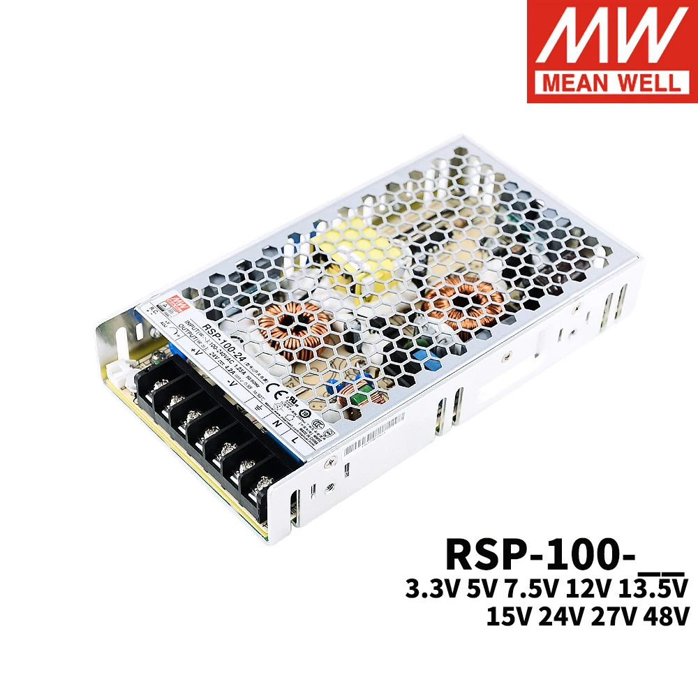 Mean Well RSP-100 110V/220V AC TO DC 3 V 5V 7 5 12V 13 15V 24V 27V 48V 100W PFC единичный выходной импульсный