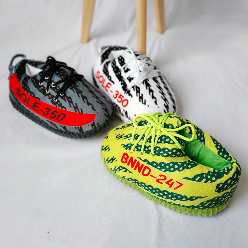 Сникерсы унисекс теплые зимние тапки для дома и пола сланцы большие размеры 35